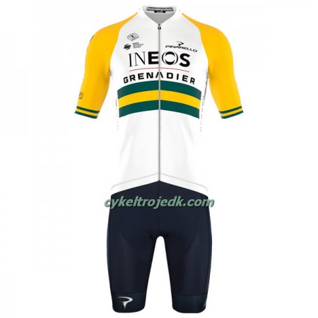 Cykeltøj + Cykelshorts 2023 INEOS Grenadiers Australsk Mesterskab Gul Hvid